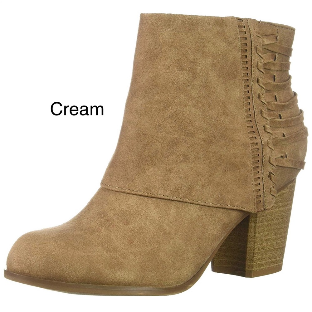 Back Braided Straps Cuffed Heeled Ankle Booties - Picture 5 of 7